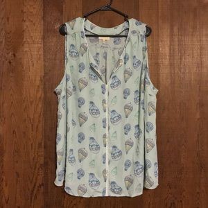 ModCloth Hot Air Ballon Sleeveless Blouse 3X
